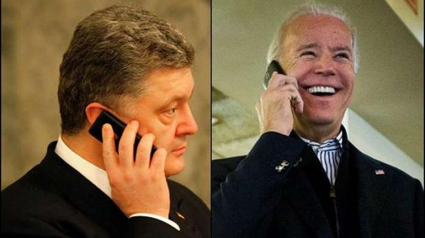 Петро Порошенко і Джозеф байден багато спілкувалися по телефону.  Ілюстрація:uapress.info