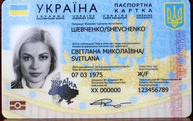ID-паспорт. Зразок.