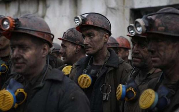 Невдоволені шахтарі. Фото: reporter.dn.ua.
