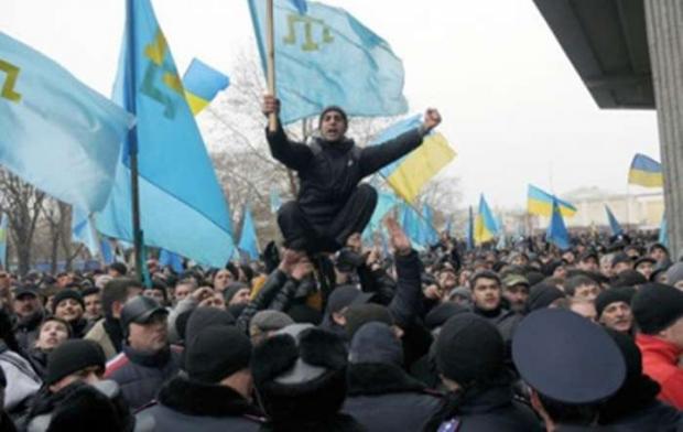 Мітинг проти окупації у Криму. Фото: 15minut.org.