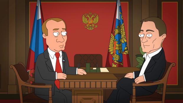 Пропаганда зробила Путіна персонажем мультфільмів. Фото: tv-show-best.ru.