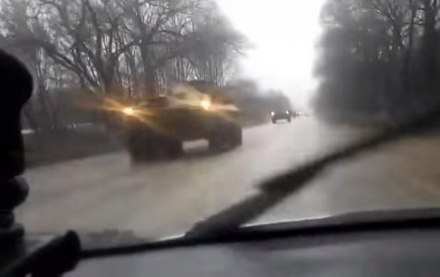 Бронетехніка у окупованому Криму. Фото: скріншот з відео.