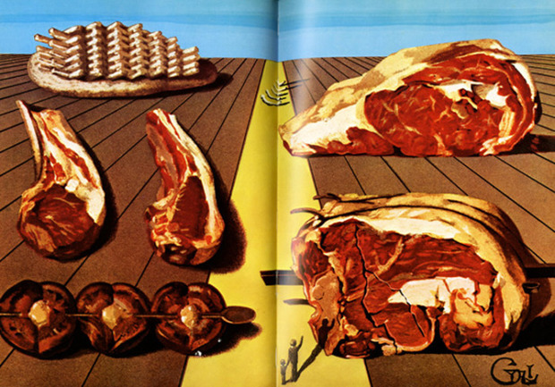 Илюстрація з куховарської книги Сальвадора Далі.