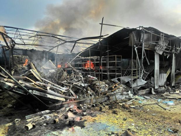 Пожежі у Мар'їнці. Фото: mignews.com.ua.