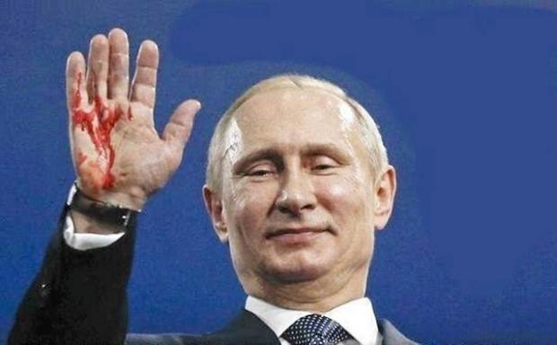 Путіну у світі відведена роль ізгоя та вбивці. Ілюстрація:justus.com.ua