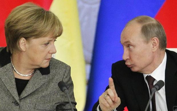 Володимир Путін хоче знищити Ангелу Меркель. Фото: РБК.