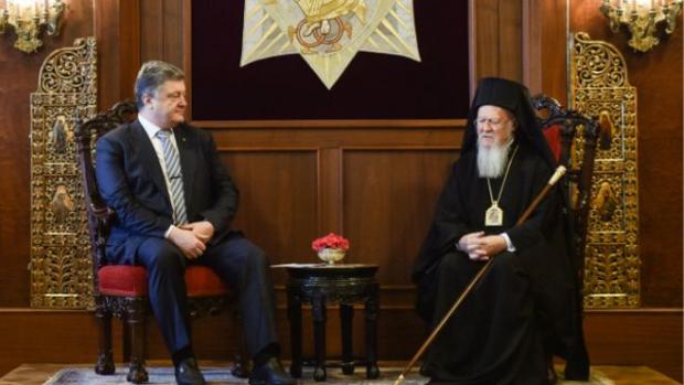 Петро Порошенко та Константинопольський патріарх Варфоломій. Фото:www.bbc.com