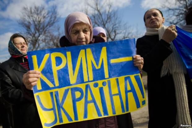 Проукраїнський мітинг у Сімферополі 14 березня 2014 року