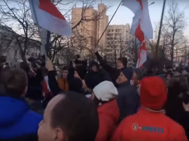 Акція білоруської опозиції в Мінську. Фото: скрін відео