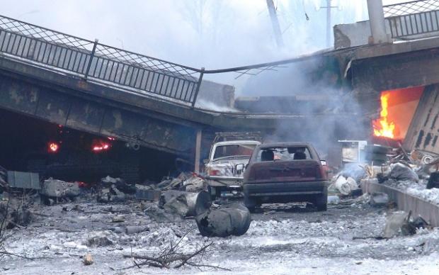Путиловский мост. Последствия танкового рейда 18 января 2015 года