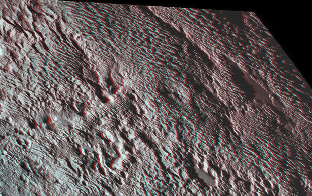 У NASA показали унікальні 3-D фото з ландшафтами Плутона. Фото: nasa.gov.