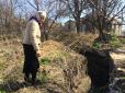 Не втрачати часу: На Донеччині бабусі садять городину просто в старих окопах (фото)