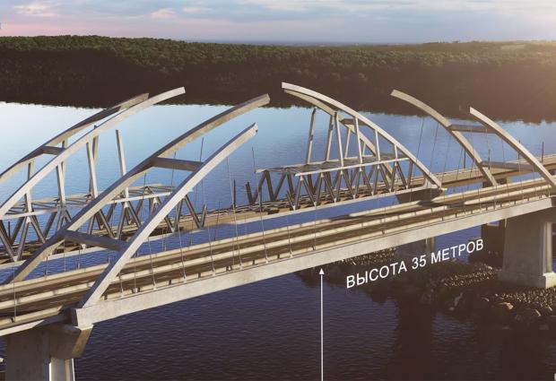 Кадр з презентації моста через Керченську протоку. Фото:https://openrussia.org