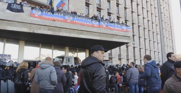 Захоплення Донецька сепаратистами. Ілюстрація:ukr.media