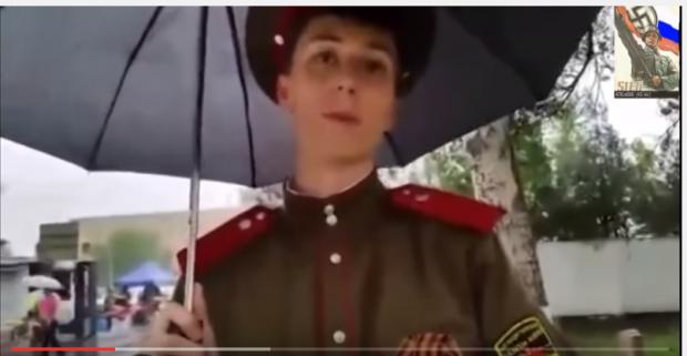 Російський "казак" у Казахстані. Фото: скріншот з відео.