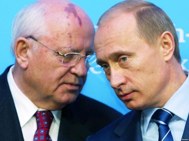 Горбачов і Путін. Ілюстрація:www.radiosvoboda.org