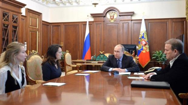 Зустріч Путіна з Маріанною Волошиною та Катериною Корнелюк. Фото:kremlin.ru