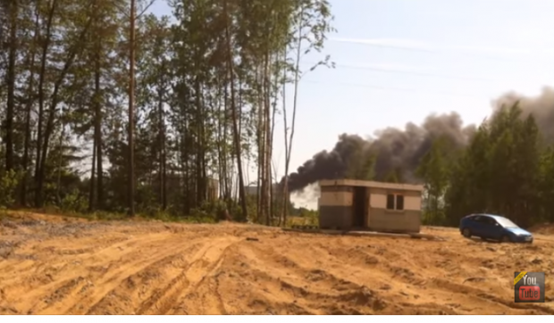 Пожежа у російському НДІ. Фото: скріншот з відео.