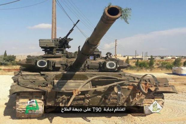 Захоплений сирійцями російський танк. Фото: соцмережі.