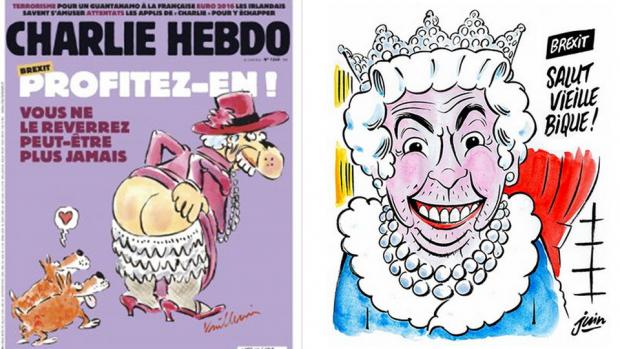 Французький сатиричний журнал Charlie Hebdo висміяв королеву Великобританії. Фото: Charlie Hebdo