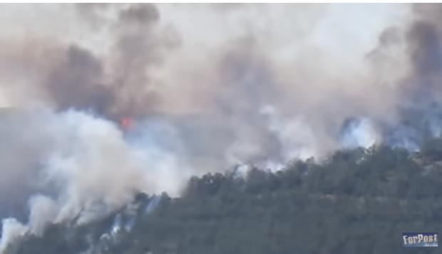 Пожежа під Севастополем. Фото: скріншот з відео.