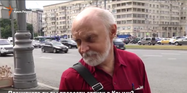 Москвичі не хочуть в Крим. Фото: скріншот з відео.