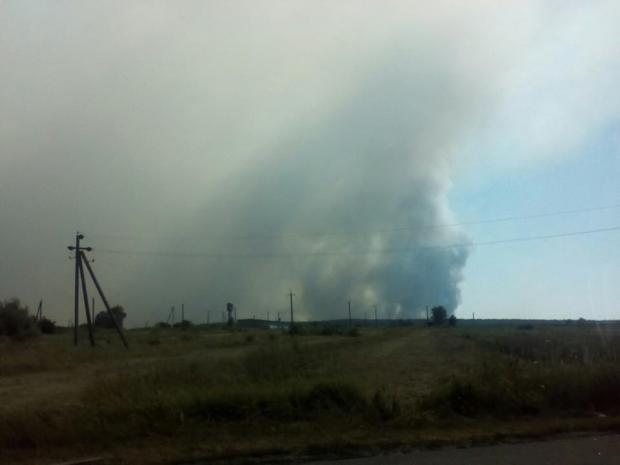 До гасіння пожежі на військовому полігоні у Чернігівській області залучили авіацію. Фото: unian.ua