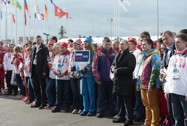 Путін та російські спортсмени на Олімпіаді в Сочі