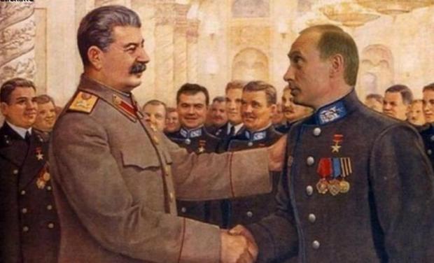 "Верной дорогой идете, товарищ Путин!". Ілюстрація: rusjev.net.