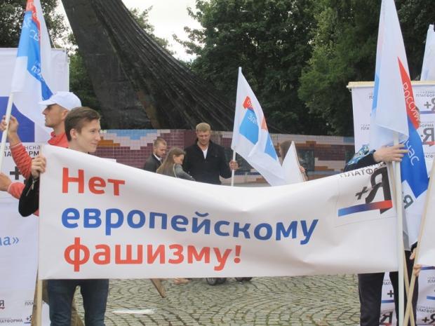 Калінінградці протестували проти НАТО і європейського фашизму. Фото: freekaliningrad.ru.