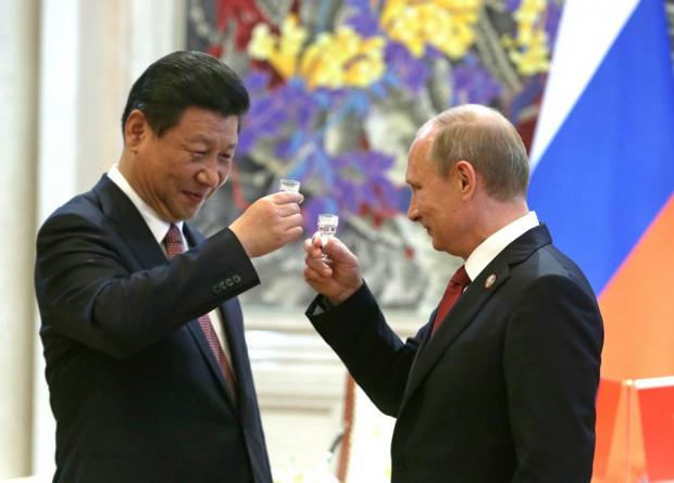 Сі Цзіньпін і Путін. Ілюстрація:infokava.com