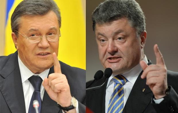 Віктор Янукович і Петро Порошенко. Ілюстрація:andreyvadjra.livejournal.com
