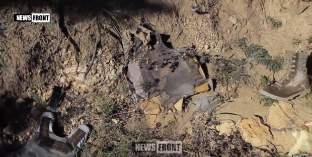 Бойовики стверджують, що знайшли останки українського бійця. Скріншот.