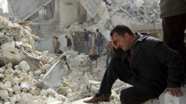 У Алеппо після бомбардування. Фото: www.bbc.com.