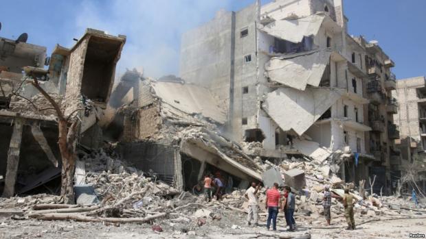 Наслідки бомбардування Алеппо. Фото: www.golos-ameriki.ru.