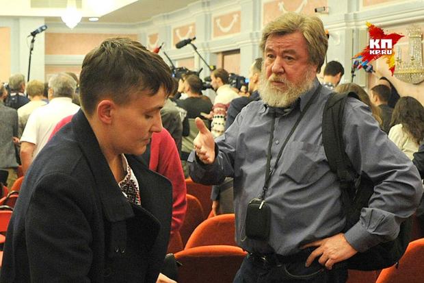 Надія Савченко та російський журналіст. Фото: Комсомольська правда.