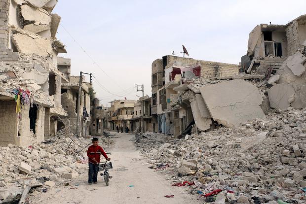 Наслідки бомбардування у Алеппо. Фото: Ruposters.