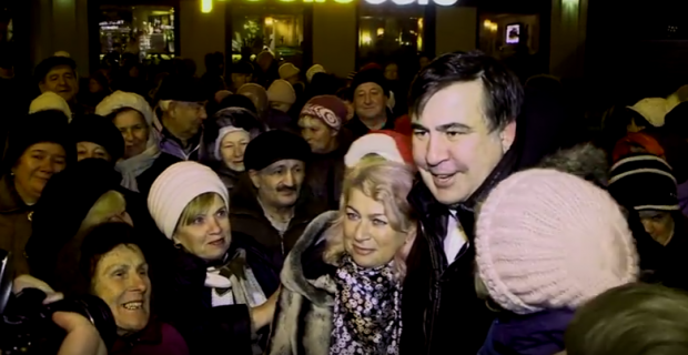 Міхеїл Саакашвілі на Майдані. Скріншот.