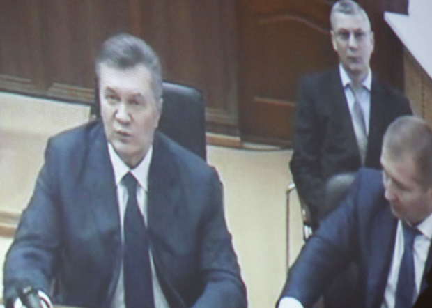 Віктор Янукович у Ростові-на-Дону під час відеодопиту. Фото:Апостроф