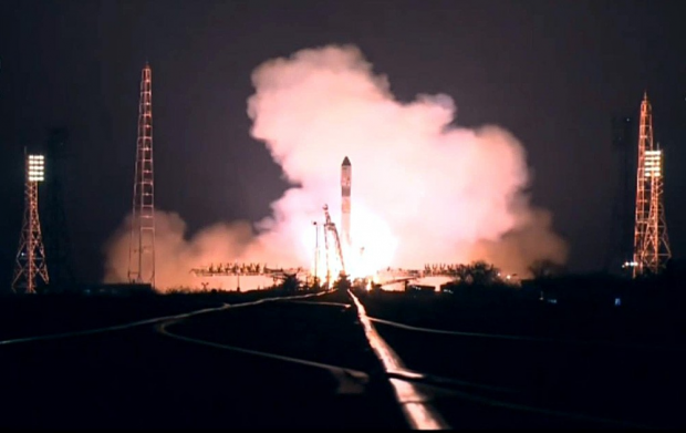 Запуск російського космічного корабля. Фото: скріншот з відео.