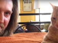Як господар помстився коту за нічні прогулянки по хаті (відео)