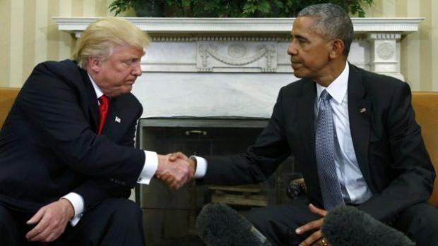 Обама і Трамп вже про щось домовились? Ілюстрація: BBC.com.