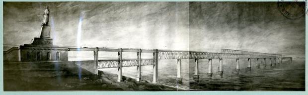 Проект двухярусного моста, выполненный в 1949 году. Фото: kerch-most.ru