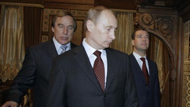 Ролдугін, Путін та Медведєв. Фото: РИА Новости.