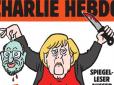 Charlie Hebdo зобразив Ангелу Меркель з відрізаною головою Мартіна Шульца в руках