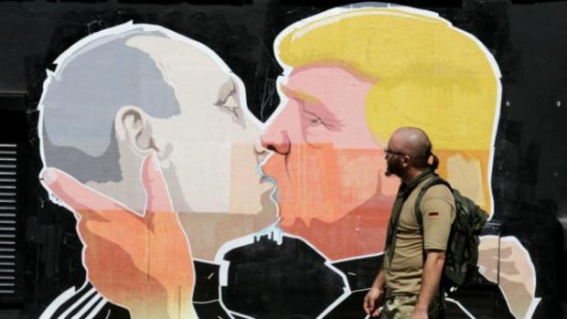 В.Путін і Д.Трамп. Графіті у Вільнюсі. Фото: BBC.