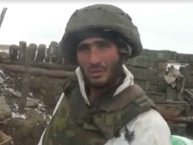 Російський найманець з Чечні. Фото:скрін відео