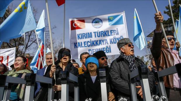 Акція протесту під посольством РФ в Анкарі. Фото:http://aa.com.tr/