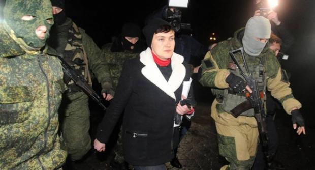 Надія Савченко під час візиту до терористів "ДНР". Фото:Replyua.net