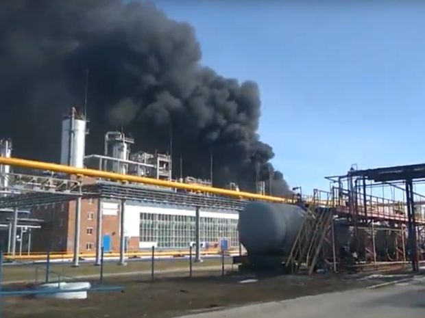 Пожежа на "Куйбишевазот" у Тольятті. Фото:скрін відео